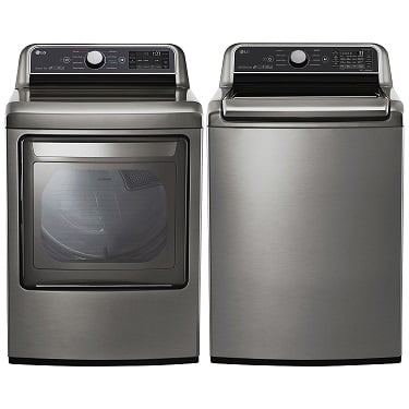 Black LG Top Load Washer & Electric Steam Dryer From New Country Appliances
