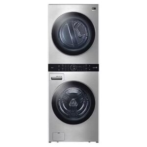 Black and Gray LG Studio AI DD Turbo Steam Stacker at New Country Appliances