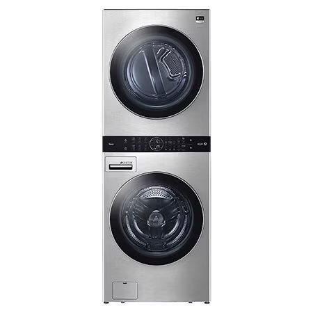 Black and Gray LG Studio AI DD Turbo Steam Stacker at New Country Appliances
